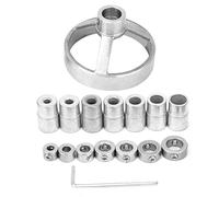 Woodworking Drill Guide | 16 Pcs Vertical Drilling Fixture for Accurate 90° Holes | Non - Skid Rubber & Steel Construction | Hole Locator for Furniture/Cabinets