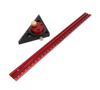 Woodworking Hole Ruler Aluminum Alloy Positioning Marking 360 Degree Rotating Line Ruler 300mm for Woodworking Tools