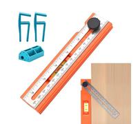 Woodworking Ruler, Scribing Adjustable Angle Marking 15-90 Degree Gauge Portable Measurement Tool for Shop Carpenter Layout Drilling