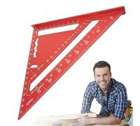 Woodworking Triangle Ruler, Aluminum Alloy Carpenter Layout Tool, Metric Layout Square with Angled Markings, Lightweight Sturdy Frame for DIYers Woodworkers Home Improvement Construction