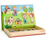Woody boîte de Puzzle magnétique Ferme avec 64 Formes en Bois