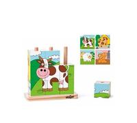 Puzzle cube animaux en bois - WOODY - 93055 - Ludique et éducatif - Motricité et pensée logique