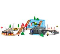 Woody – Jeu de train – Jouet dans la boîte – Circuit en bois et en plastique