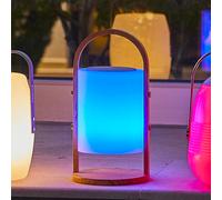 Lumisky Lampe enceinte Bluetooth WOODY PLAY H37cm Poignée bois LED blanc/multicolore dimmable