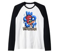 Woody Woodpecker Blue Graffiti Pop Style Manche Raglan