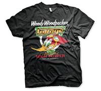 Woody Woodpecker Officiellement sous Licence Garage T-Shirt pour Hommes (Noir), X-Large