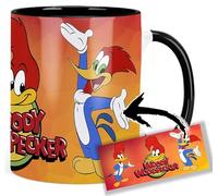 Woody Woodpecker Tasse Ceramique Intérieure et Poignée Noire Mug