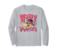 Woody Woodpecker Wood Carved Style Logo Manche Longue