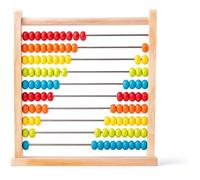 Woodyland 102190401 Abacus- Naturel avec Perles colorées, Multicolore 4154