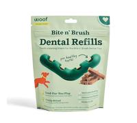 WOOF - Recharges Bite n' Brush pour le jouet de brosse à dents pour chien - Plaque de gommage et tartre des dents et de la bouche de votre chien - Friandises à mâcher pour chien - Environ 16 recharges