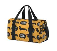 Woof - Sac de sport en forme de teckel pour enfants, filles, garçons, femmes, hommes, mignons chiens, pour la nuit, le week-end, le voyage, le sport, le sport