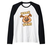 Woof You! Personnage Amusant de Chiot Fou en colère Manche Raglan