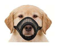 WoofGuard Muselière respirante avec maille réglable pour la marche, le dressage, le toilettage et les visites chez les vétérinaires (taille L, noir)