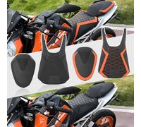 WOOGA Coussin de siège de Passager Avant et arrière de Moto, Cuir synthétique de Capot adapté pour K&T&M Duke 390/125/250 Accessoires 2017-2023 (Avant Noir-Plus Haut 15MM)