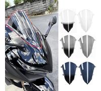 WOOGA Pare-Brise Visière Pare-Brise Double Bulle Moto Déflecteur De Vent pour Ho&n&da CBR400R CBR500R CBR400R CBR500R Accessoires 2019-2023 (Dégradé Fumée-Petits Points Noirs)