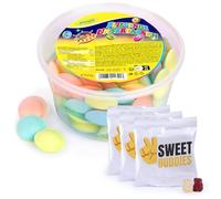 Woogie Soucoupes volantes 127g env. 100 pièces avec 3x10g sachets de Sweet Buddies Ours Gélifiés - OVNIs effervescents - Friandises rétro cultes pour fêtes, anniversaires d'enfants & classes d'école
