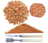Woohome 1:16 Mini Briques Rouges Briques 350 PCS Mini Briques Miniatures pour Fairy Garden Decor, Accessoires Aménagement Paysager Miniature