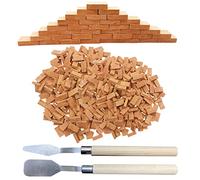 Woohome 1:16 Mini Briques Rouges Briques 500 PCS Mini Briques Miniatures pour Fairy Garden Decor, Accessoires Aménagement Paysager Miniature
