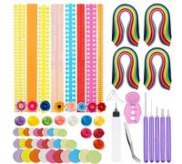 Woohome 1040 Bandes 3MM Quilling Papier 80 Bandes Fleur Quilling Papier Kit de Quilling en Papier Outil Papier Fleurs Kit pour Artisanat DIY, Scrapbooking