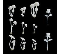 Woohome 11 PCS Bijoux Moulage Outils Mini 3D Moule Remplisseur De Résine Moule en Résine Remplisseur Mini Champignon Mini Moulle Résine 3D Mini Rose pour Décoration de Paysage, Artisanat