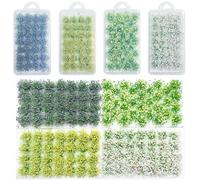 Woohome 128 PCS Modèle Arbres Gazon Lichen pour Feuillage, Touffe d'herbe Statique Herbe Artificielle Modèle pour Le Chemin de Fer de Paysage de Train