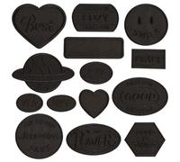 Woohome 14 PCS Broderie Patch Thermocollant, Badge Noir Patch de Broderie Appliques Patches Ecussons à Coudre Transferts Thermocollants Décalcomanies pour T-shirt, Jeans, Vêtements, Chapeaux
