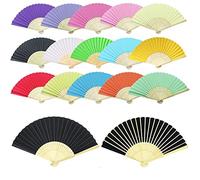 Woohome 15 Pièces Ventilateurs Pliants en Bambou Ventilateurs Pliables pour Décoration Murale, Décoration de Mariage, Danse, Refroidissement, DIY (Multicolore)