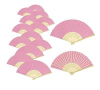 Woohome 15 Pièces Ventilateurs Pliants en Bambou Ventilateurs Pliables pour Décoration Murale, Décoration de Mariage, Danse, Refroidissement, DIY (Rose)