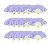 Woohome 15 Pièces Ventilateurs Pliants en Bambou Ventilateurs Pliables pour Décoration Murale, Décoration de Mariage, Danse, Refroidissement, DIY (Violet)