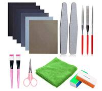 Woohome 17 PCS Silicone Moule de Outil, Kit de Polissage de Résine, Papiers Abrasifs, Blocs de Polissage, Chiffon de Polissage, Ciseaux, Brosses pour Fournitures de Fabrication de Bijoux