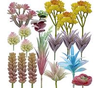 Woohome 18 PCS Succulentes Artificielles Plantes Succulentes Faux Plante Succulente Plantes Faux Succulentes Artificielles pour La Maison Intérieur Fée Jardin Décorations