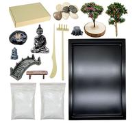 Woohome 20 PCS Mini Zen de Jardin, Zen de Jardin Outils Mini Zen Sable avec du Sable Blanc pour Décoration de Jardin Miniature, Bureau de La Maison