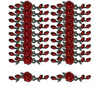Woohome 20 Pièces Broderie Patch Thermocollant Fleurs de Rose à Repasser Rose Iron on Patches Appliques pour Décoration Bricolage T-Shirt