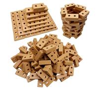 Woohome 200 PCS Mini Briques, Red Mini Briques Miniatures 1:16 pour DIY Fairy Garden Dollhouse Decor, Accessoires Aménagement Paysager Miniature (Mini Brique 2 Trous, Rouge)