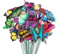 Woohome 200 Pièces Ensemble de Piquets de Papillons de Jardin, 4 Taille Piquets de Libellules de Papillons de Jardin pour L'extérieur Cour Patio Planteu Pot de Fleur Printemps Jardin Décoration