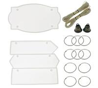 Woohome 21 PCS Moules en Résine Set, Plaque de Porte Silicone Moule pour Bijoux Plaques de Bienvenue Avec Chaîne pour L'artisanat de Bricolage de Porte de Magasin de Bureau