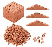 Woohome 300 PCS Mini Briques, Red Mini Briques Miniatures 1:16 pour DIY Fairy Garden Dollhouse Decor, Accessoires Aménagement Paysager Miniature