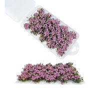 Woohome 32 PCS Modèle Arbres Gazon Lichen pour Feuillage, Rose Touffe d'herbe Statique Herbe Artificielle Modèle, Artificielles Mousse pour Le Chemin de Fer de Paysage de Train