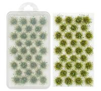 Woohome 32 PCS Modèle Arbres Gazon Lichen pour Feuillage, Touffe d'herbe Statique Herbe Artificielle Modèle pour Le Chemin de Fer de Paysage de Train - Vert