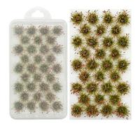 Woohome 32 PCS Modèle Arbres Gazon Lichen pour Feuillage, Touffe d'herbe Statique Herbe Artificielle Modèle pour Le Chemin de Fer de Paysage de Train - Rouge
