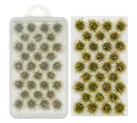 Woohome 32 PCS Modèle Arbres Gazon Lichen pour Feuillage, Touffe d'herbe Statique Herbe Artificielle Modèle pour Le Chemin de Fer de Paysage de Train - Orange