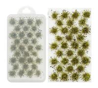 Woohome 32 PCS Modèle Arbres Gazon Lichen pour Feuillage, Touffe d'herbe Statique Herbe Artificielle Modèle pour Le Chemin de Fer de Paysage de Train - Brun