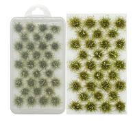 Woohome 32 PCS Modèle Arbres Gazon Lichen pour Feuillage, Vert Tendre Touffe d'herbe Statique Herbe Artificielle Modèle pour Le Chemin de Fer de Paysage de Train