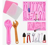 Woohome 4 PCS Silicone Fondant Moule, Moules Silicone Outils de Construction Outil à Main Moulle Silicone Fondant Décoration Chocolat, Biscuits Gelée, Savon, Glaçon pour Décoration de Gâteau