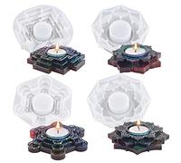 Woohome 4 PCS Silicone Moules Bijoux Résine Bougeoirs Moule Résine Moule Resine Epoxy Silicone pour Bougeoirs pour La Boîte à Bijoux, La Boîte à Bonbons et La Décoration de Table