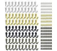 Woohome 40 PCS Crochets Vintage avec Vis 4 Couleur Patère Murale Individuelle Crochets Porte Manteau pour La Maison, Etagères, Tiroirs, Casiers, Bain