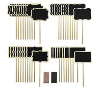 Woohome 40 Pcs Mini Tableau Bois Message, Formes Miniatures pour Signes de Bord de Message, Restaurants, Mariages
