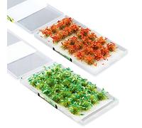 Woohome 48 PCS Paysages Herbe Touffes ModèLe, Statiques Herbe Toufts, Touffe d'herbe Statique Herbe Artificielle Modèle pour Paysage, Train, Disposition Militaire