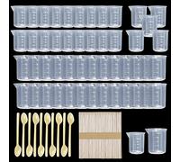 Woohome 50 PCS Verre Doseur en Plastique 25 ml 50 ml Verre Doseur Plastique Verre Mesureur Gradué Tasses à Mesurer pour Mélanger La Résine, La Teinture, L'époxy et La Peinture