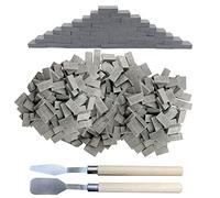 Woohome 500 PCS Mini Briques 1: 16 Gris Briques Miniature Mini Briques D' Argile Diorama pour Fairy Garden Decor, Accessoires Aménagement Paysager Miniature